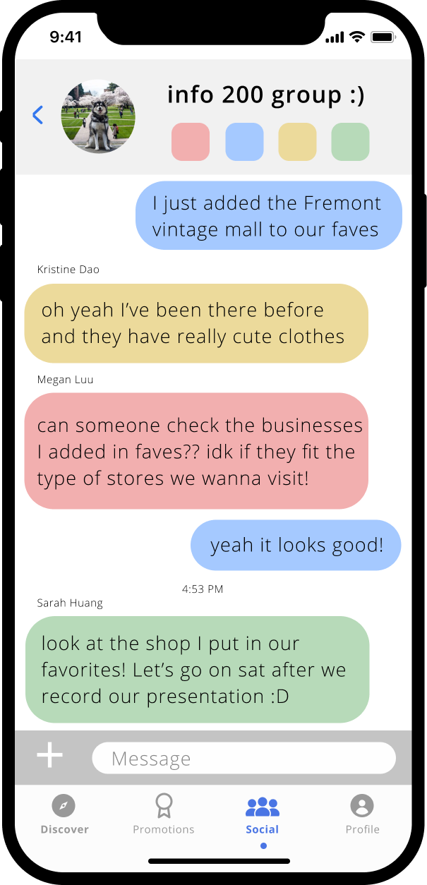 Around Town high-fidelity alternate friends page screen